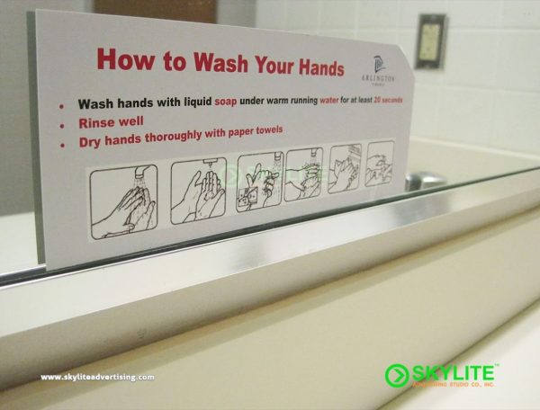 acrylic hand washing signs how to wash your hands