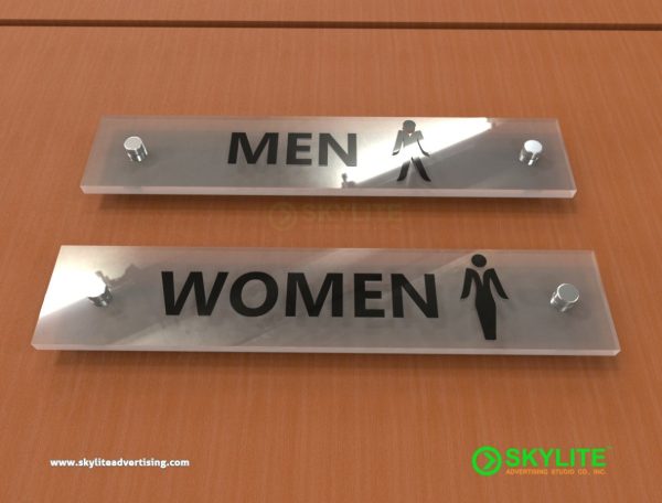 acrylic mens womens restroom signs rectangular