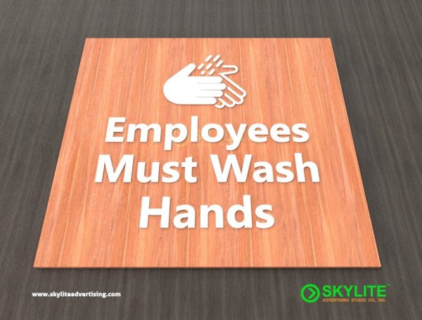 acrylic on wood hand washing signs employees must wash hands