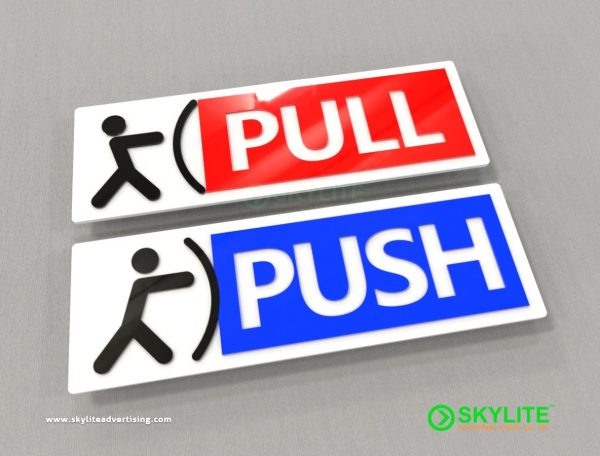 acrylic push pull sign design two