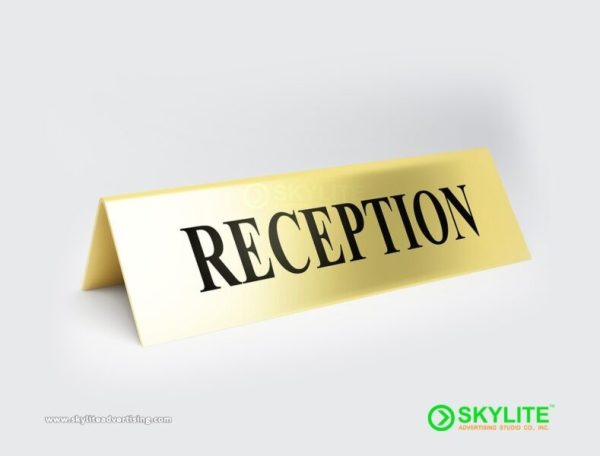 acrylic reception sign reversed printed 1
