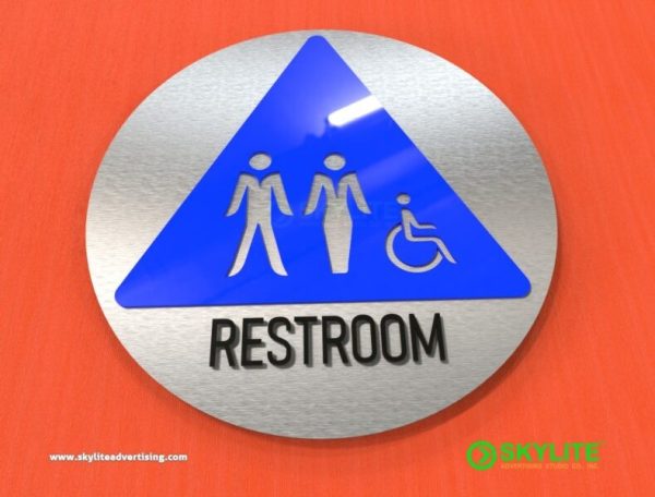 all gender restroom sign aluminum cladding with acrylic 1