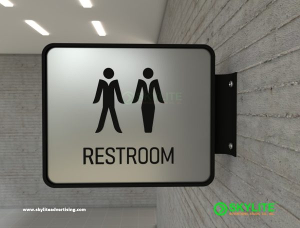 aluminum mens womens restroom sign blade type