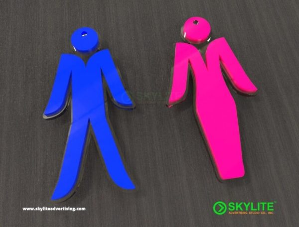 bathroom male and female key tag laser cut acrylic 1