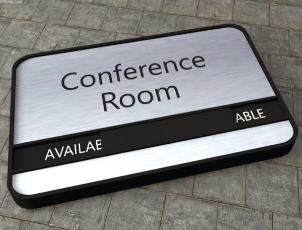 door sign conference room aluminum hairline 1