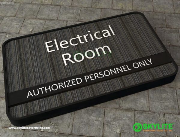 door sign electrical room fabric 1