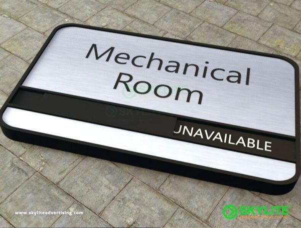 door sign hairline finish mechanical with slider 1