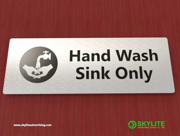 engraved hand washing signs hand wash sink only