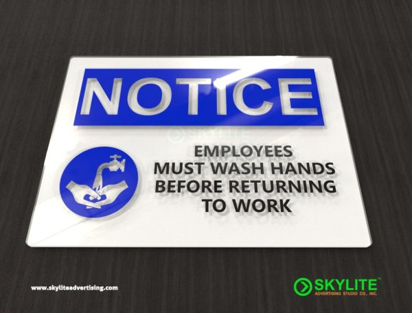 hand washing signs employees must wash hands before returning to work