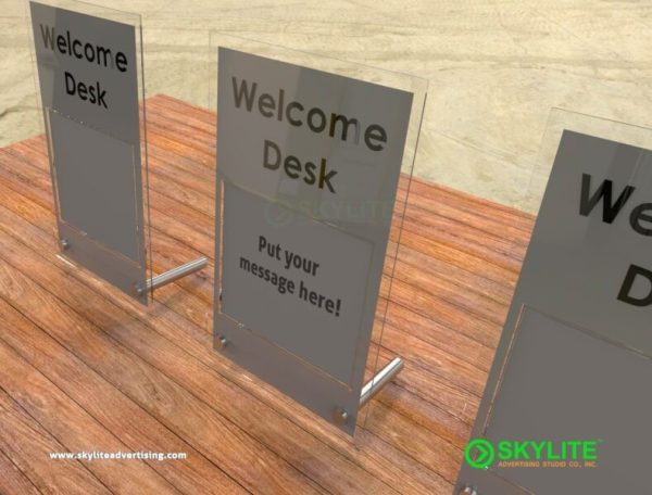 welcome front desk sign with sliding 1